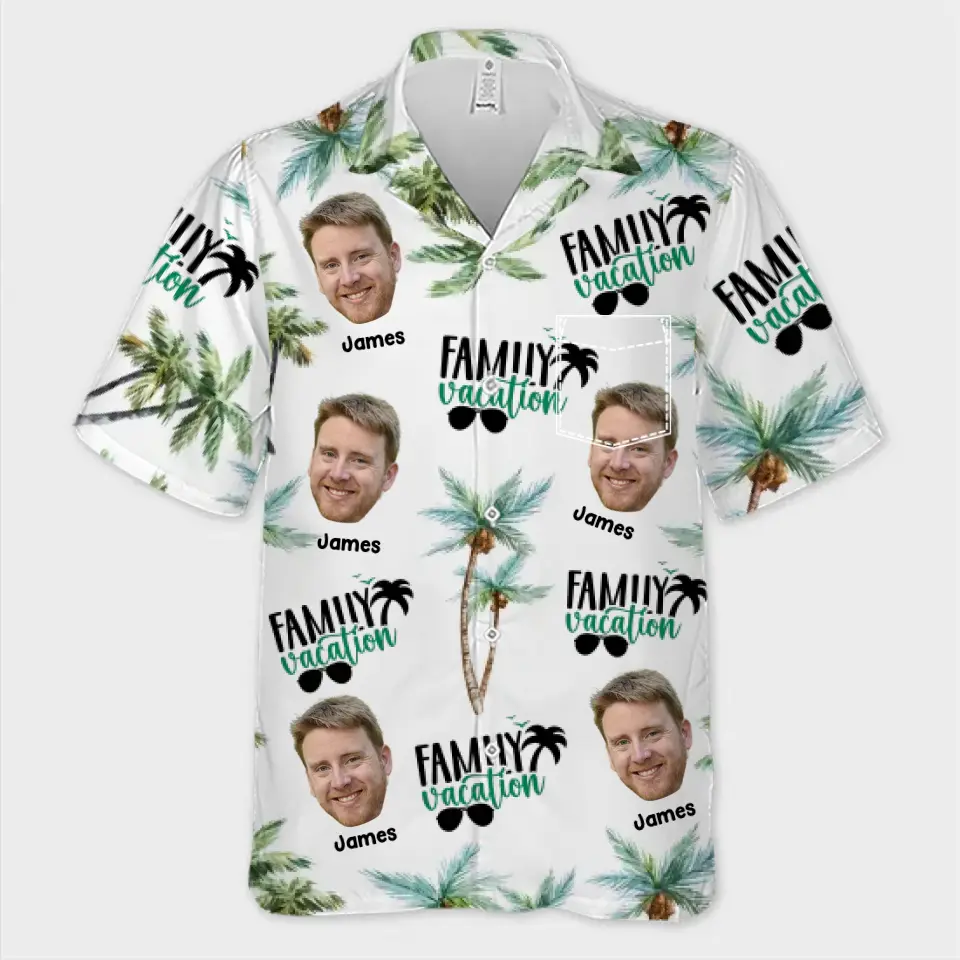 Custom Photo Family Vacation - Family Personalized Custom Unisex Tropical Hawaiian Aloha Shirt - Summer Vacation Gift For Family Members