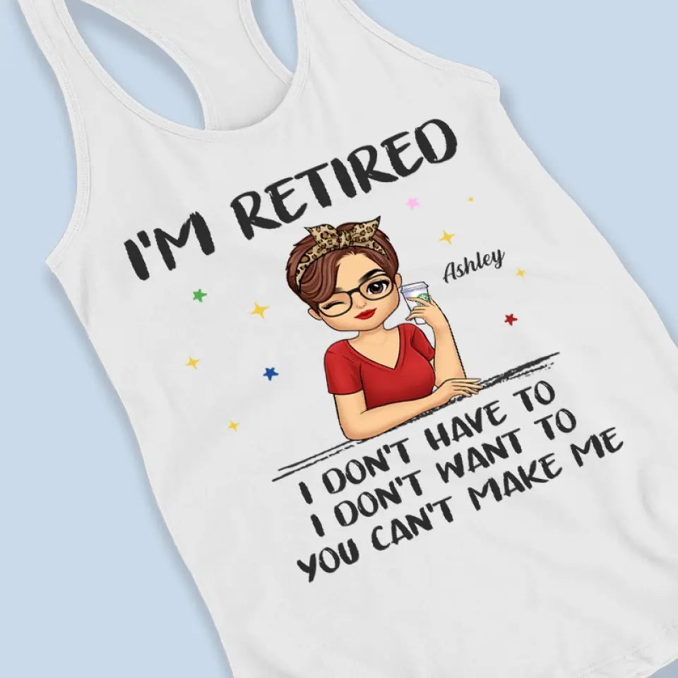 My Retirement Starts From Today - Personalized Custom Racer Back Tank Top - Appreciation, Retirement Gift For Coworkers, Work Friends, Colleagues