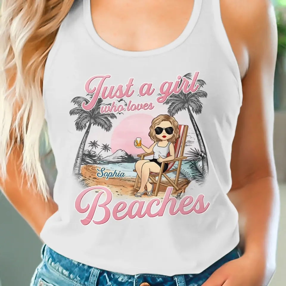 No One Likes A Shady Beach - Bestie Personalized Custom Racer Back Tank Top - Gift For Best Friends, BFF, Sisters