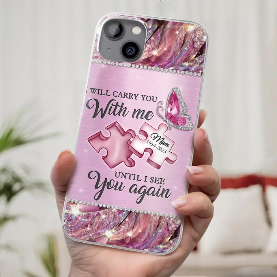 A Piece Of My Heart Lives In Heaven - Memorial Personalized Custom Clear Phone Case - Sympathy Gift For Family Members