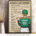 Never Give Up - Family Personalized Custom Horizontal Poster - Gift For Family Members, Baseball Players, Baseball Lovers