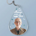 Custom Photo Angel From Above, Watch Over Me With Love - Memorial Personalized Custom Shaped Acrylic Keychain - Sympathy Gift For Family Members