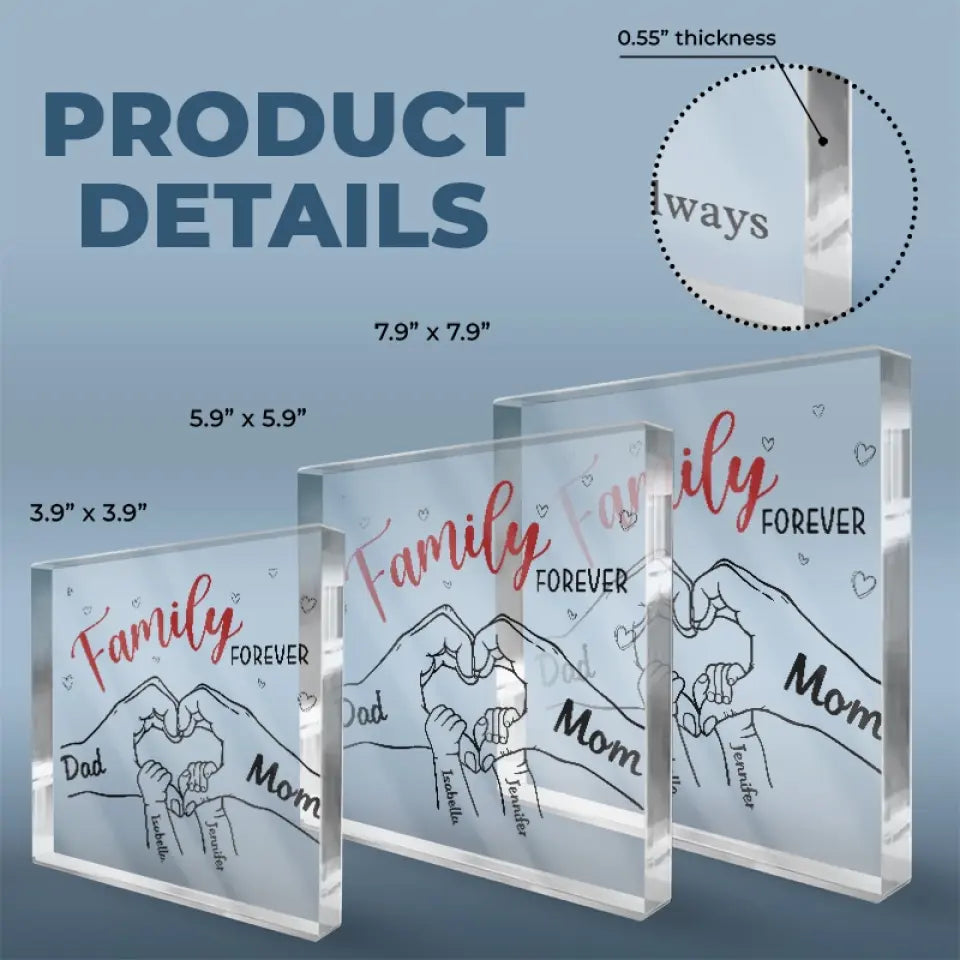 We Are Forever Entwined - Family Personalized Custom Square Shaped Acrylic Plaque - Gift For Family  Members