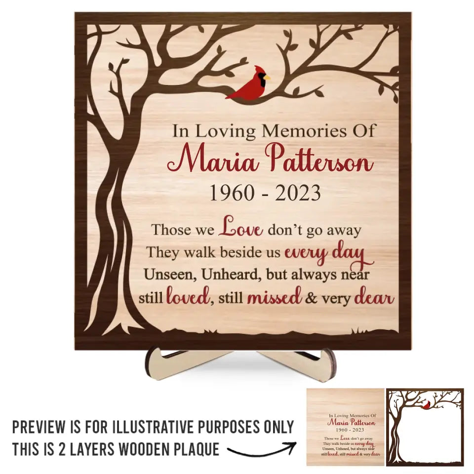 You're Always Close, Even When Far Away. - Memorial Personalized Custom 2-Layered Wooden Plaque With Stand - Sympathy Gift For Family Members