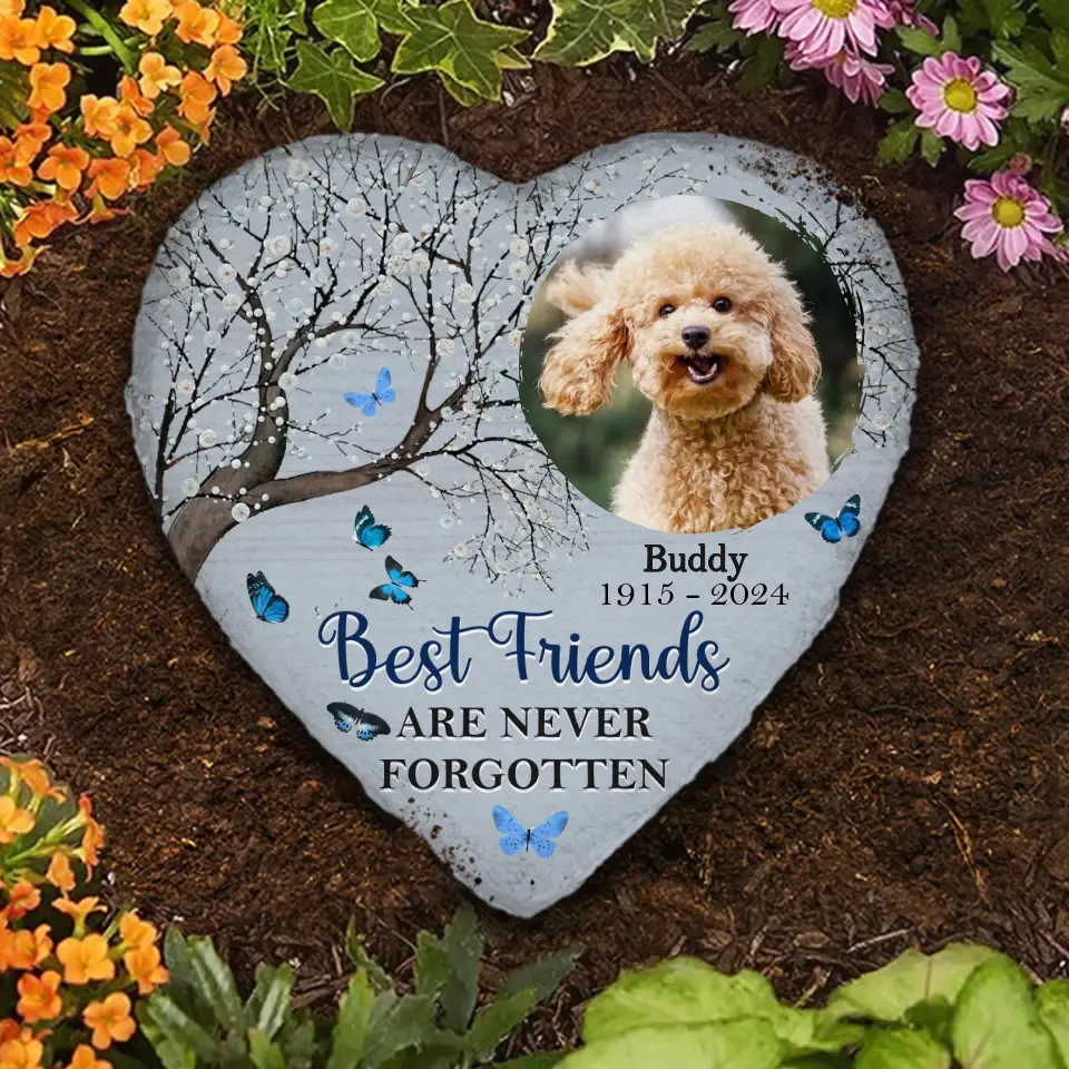 Custom Photo You Were My Favorite Hello - Memorial Personalized Custom Heart Shaped Memorial Stone - Sympathy Gift For Pet Owners, Pet Lovers
