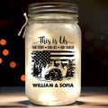 Camping Is Where The Adventure Begins - Camping Personalized Custom Mason Jar Light - Gift For Couple, Husband Wife, Camping Lovers