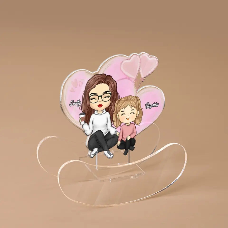 Children Complete The Circle Of Love - Family Personalized Custom Acrylic Shaking Stand - Gift For Mom, Grandma