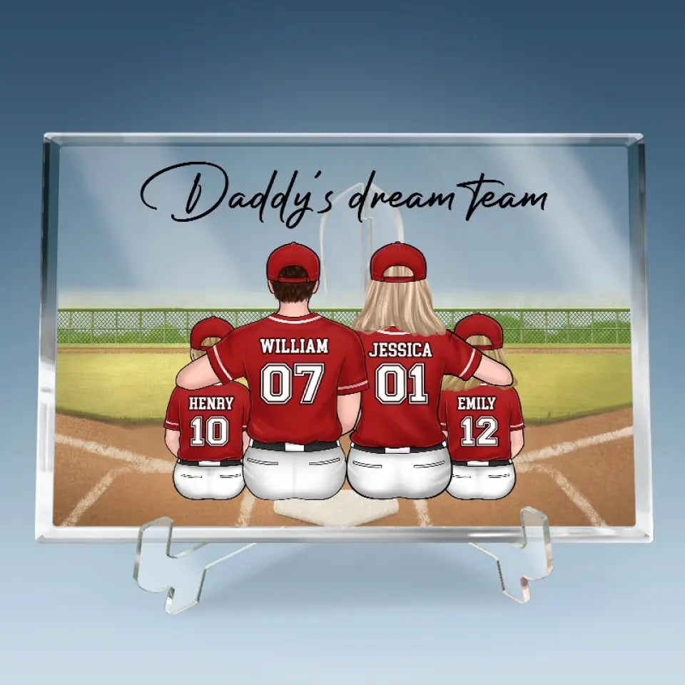 Dream Team - Family Personalized Custom Rectangle Shaped Acrylic Plaque - Gift For Family Members