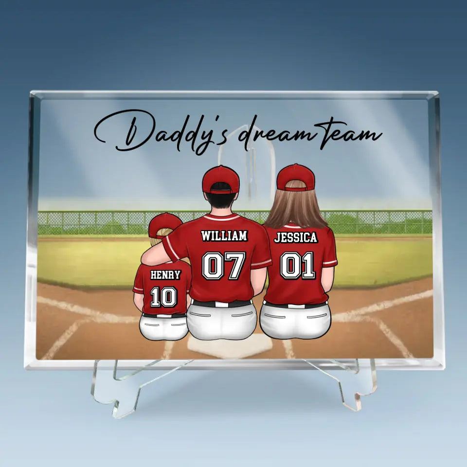 Dream Team - Family Personalized Custom Rectangle Shaped Acrylic Plaque - Gift For Family Members