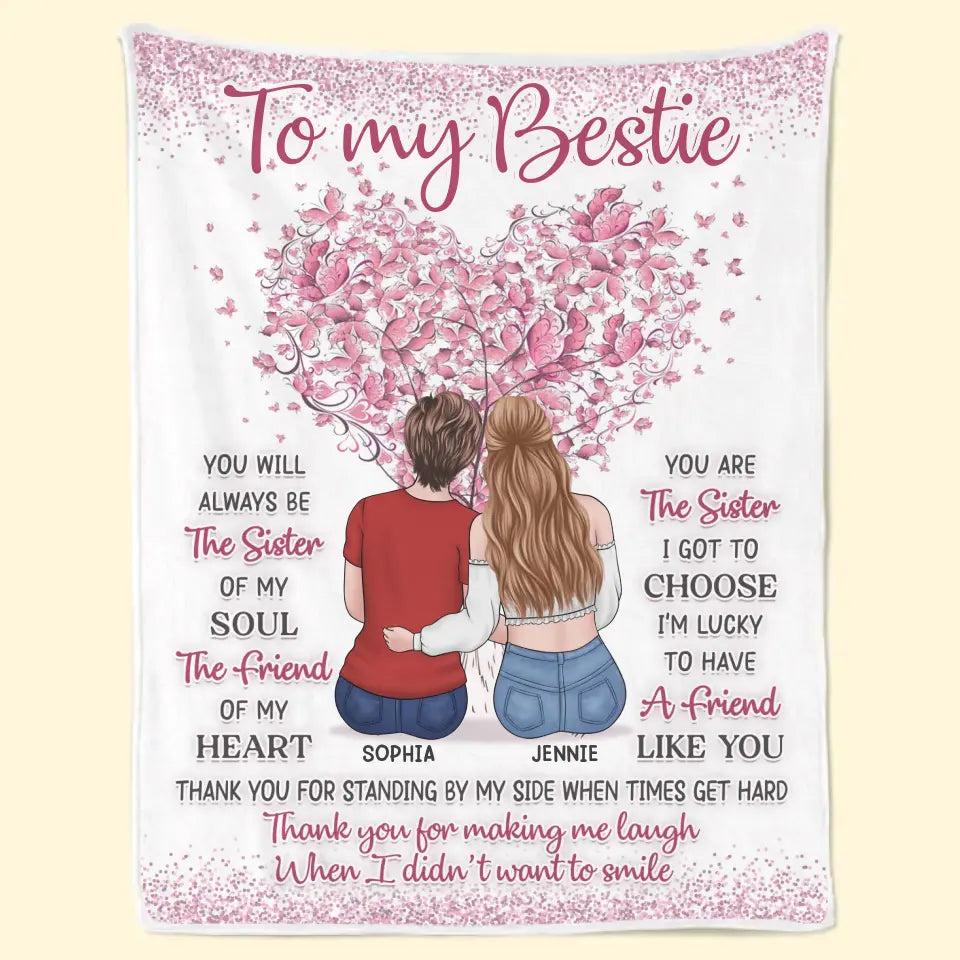 I'm Lucky To Have A Friend Like You - Bestie Personalized Custom Blanket - Gift For Best Friends, BFF, Sisters