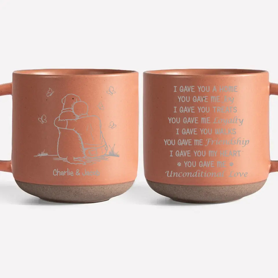 You Gave Me Unconditional Love - Memorial Personalized Custom Pottery Mug - Sympathy Gift For Pet Owners, Pet Lovers