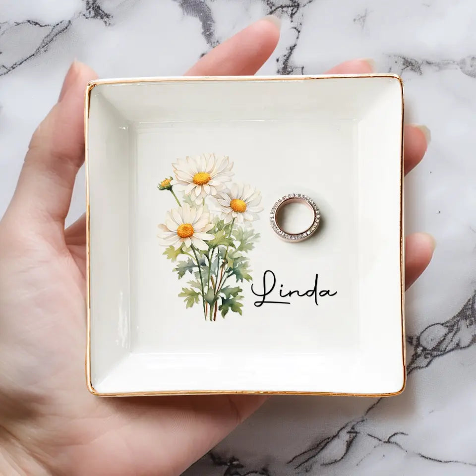 Where Flowers Bloom So Does Hope - Bestie Personalized Custom Jewelry Dish - Gift For Best Friends, BFF, Sisters