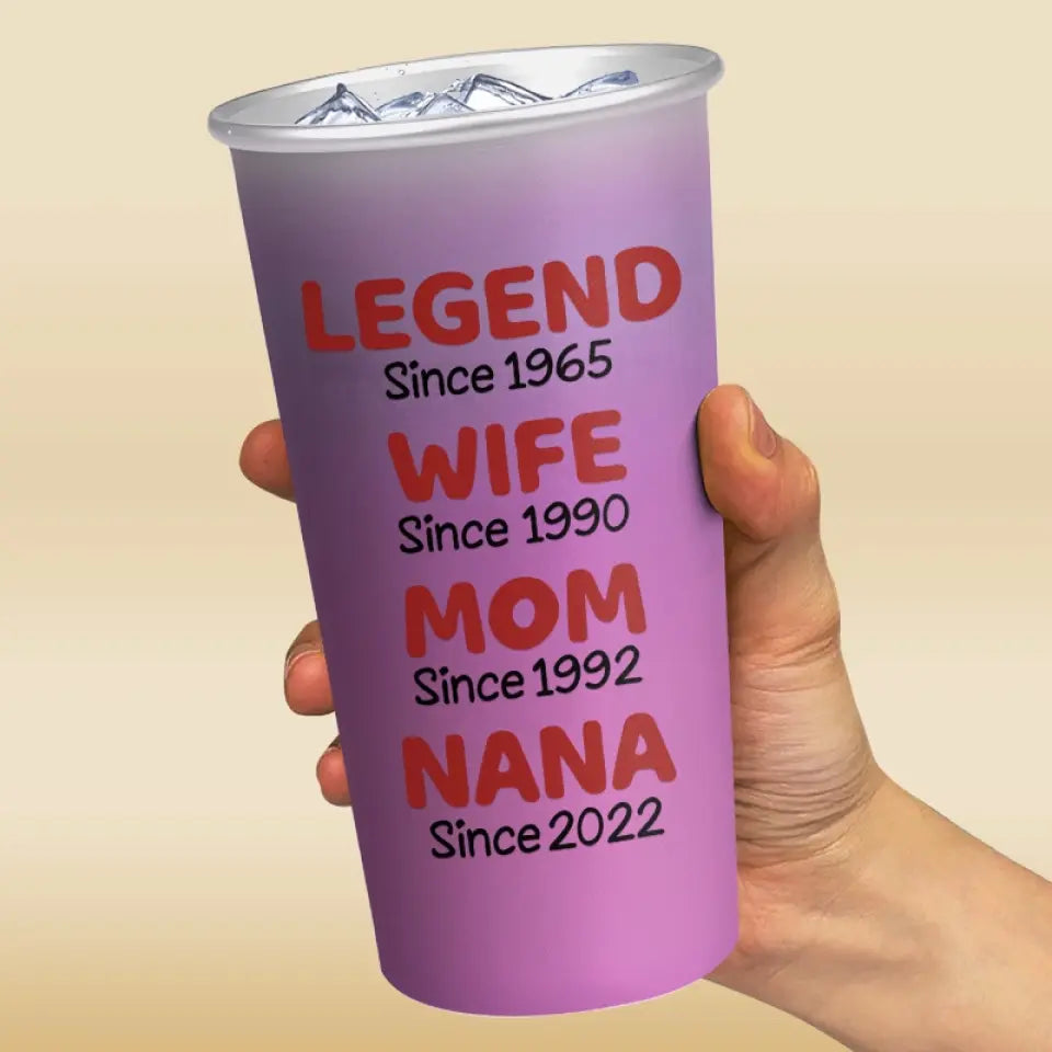 Legend Since - Family Personalized Custom Aluminum Changing Color Cup - Gift For Mom, Grandma