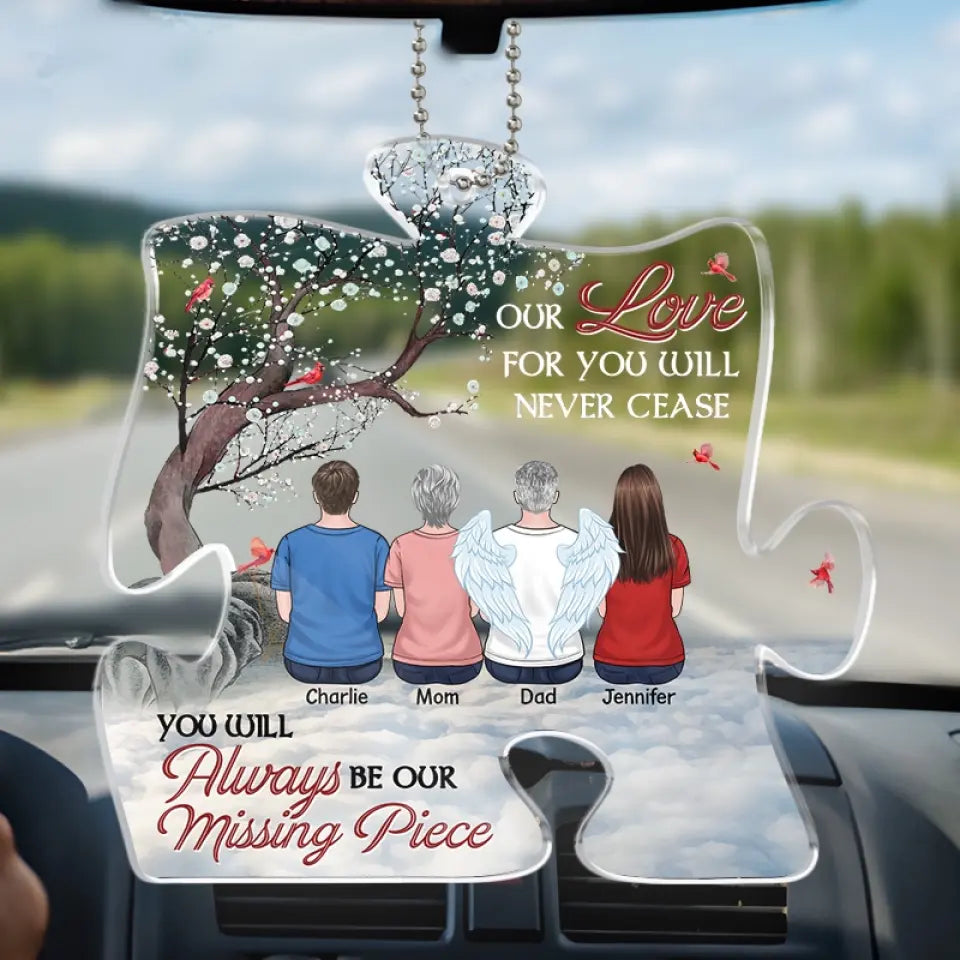 Our Eternal Love For You - Memorial Personalized Custom Car Ornament - Acrylic Custom Shaped - Sympathy Gift For Family Members