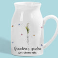 A Garden Of Love Grows In A Grandmother's Heart - Family Personalized Custom Home Decor Flower Vase - Mother's Day, House Warming Gift For Mom, Grandma