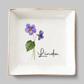 Friends Are Flowers That Never Fade - Bestie Personalized Custom Jewelry Dish - Wedding Gift, Bridesmaid Gift For Best Friends, BFF, Sisters