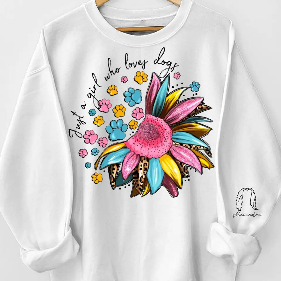 Love Is A Girl And Her Furry Friends - Dog & Cat Personalized Custom Unisex Sweatshirt With Design On Sleeve - Gift For Pet Owners, Pet Lovers