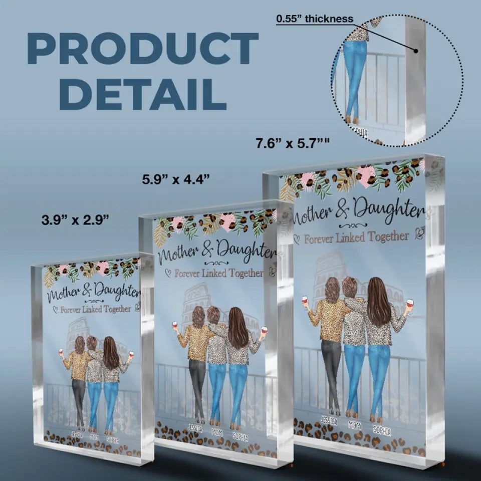 Forever Linked Together - Family Personalized Custom Rectangle Shaped Acrylic Plaque - Gift For Mom, Daughter