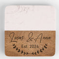 I Love You Today, Tomorrow, Forever - Couple Personalized Custom Marble Wood Coaster - Gift For Husband Wife, Anniversary