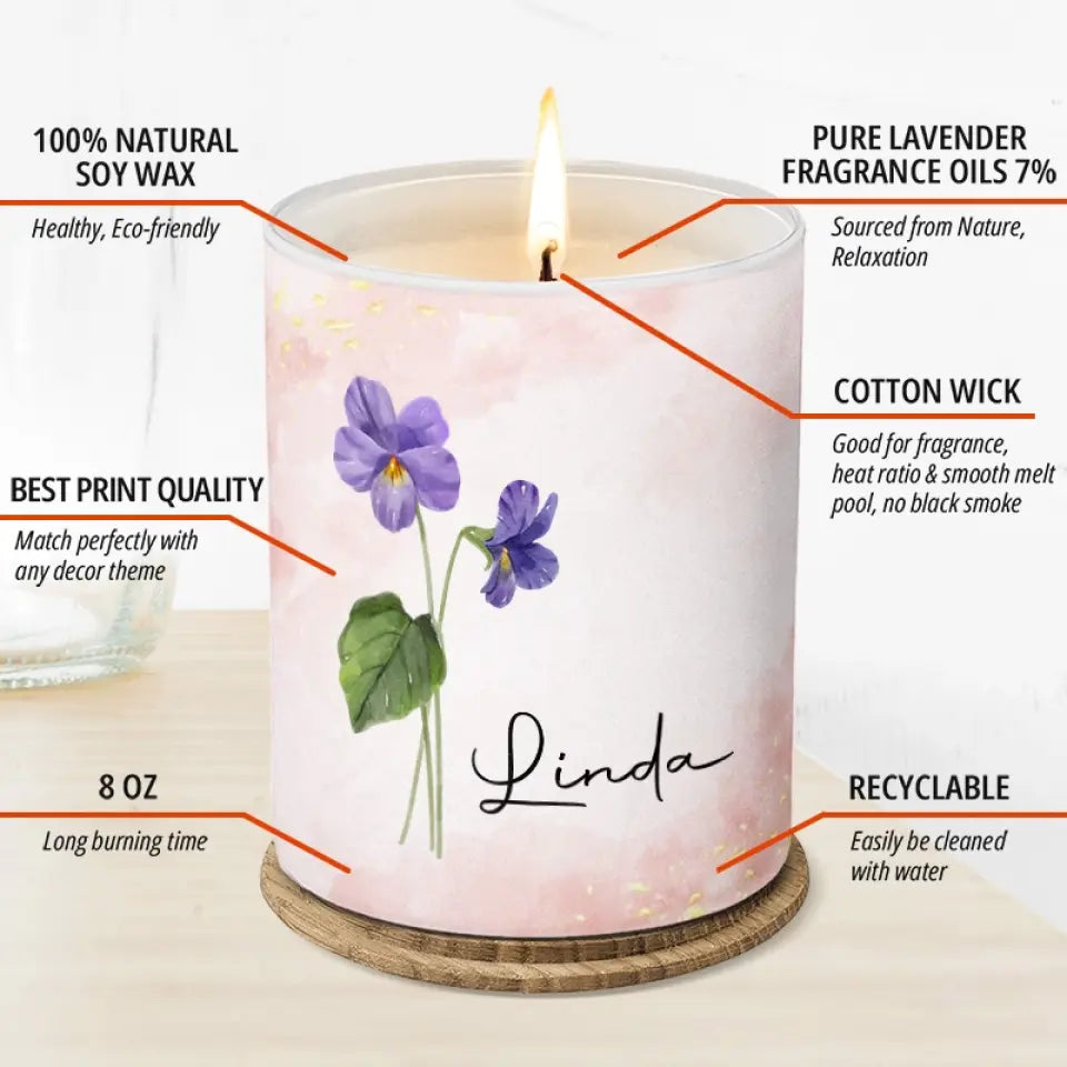 My Dear Friend - Bestie Personalized Custom Smokeless Scented Candle - Gift For Best Friends, BFF, Sisters