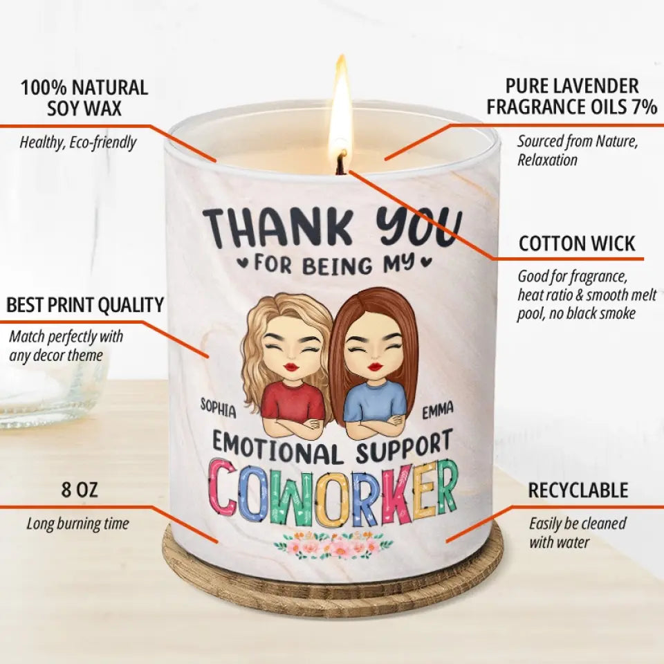 Thank You For Being My Unpaid Therapist - Bestie Personalized Custom Smokeless Scented Candle - Gift For Best Friends, BFF, Sisters