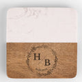 Never A Dull Moment Together - Couple Personalized Custom Marble Wood Coaster - Gift For Husband Wife, Anniversary