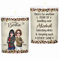 Raising A Glass To Our Unique Brand Of Friendship - Bestie Personalized Custom Smokeless Scented Candle - Gift For Best Friends, BFF, Sisters