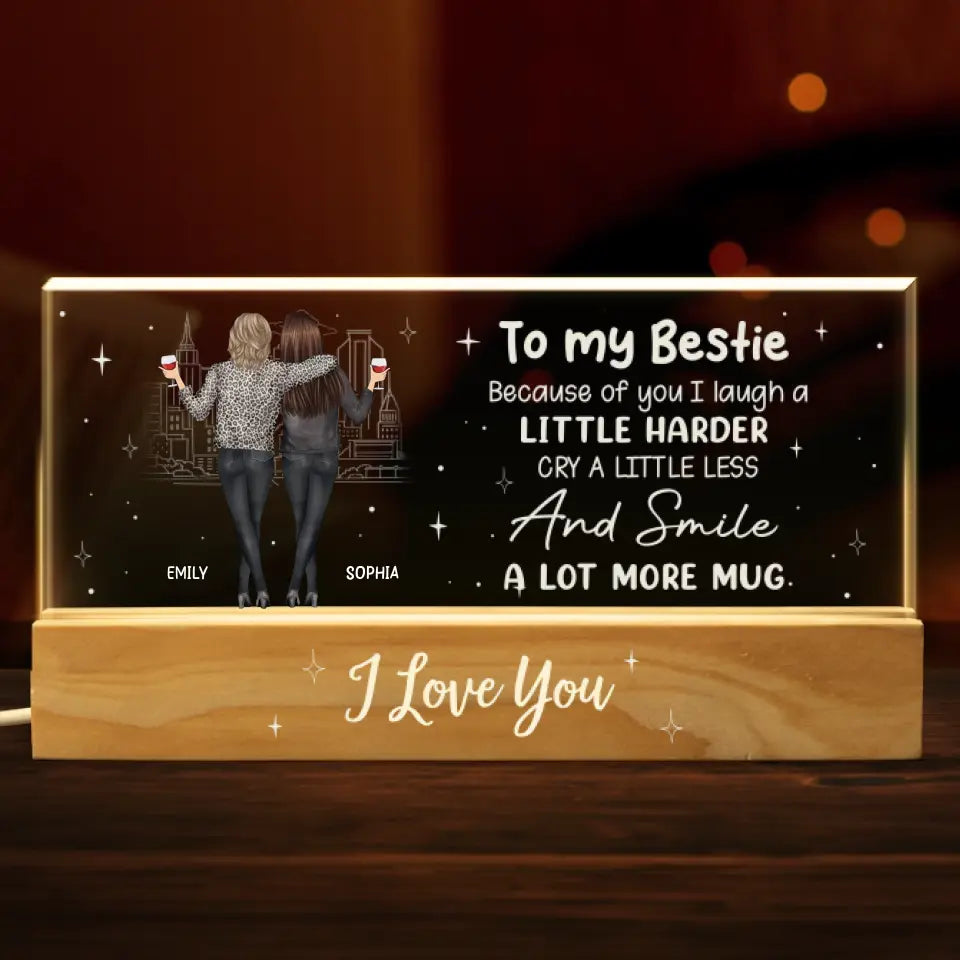 I Promise You Won't Have To Face Your Problems Alone - Bestie Personalized Custom Acrylic Letters 3D LED Night Light - Gift For Best Friends, BFF, Sisters