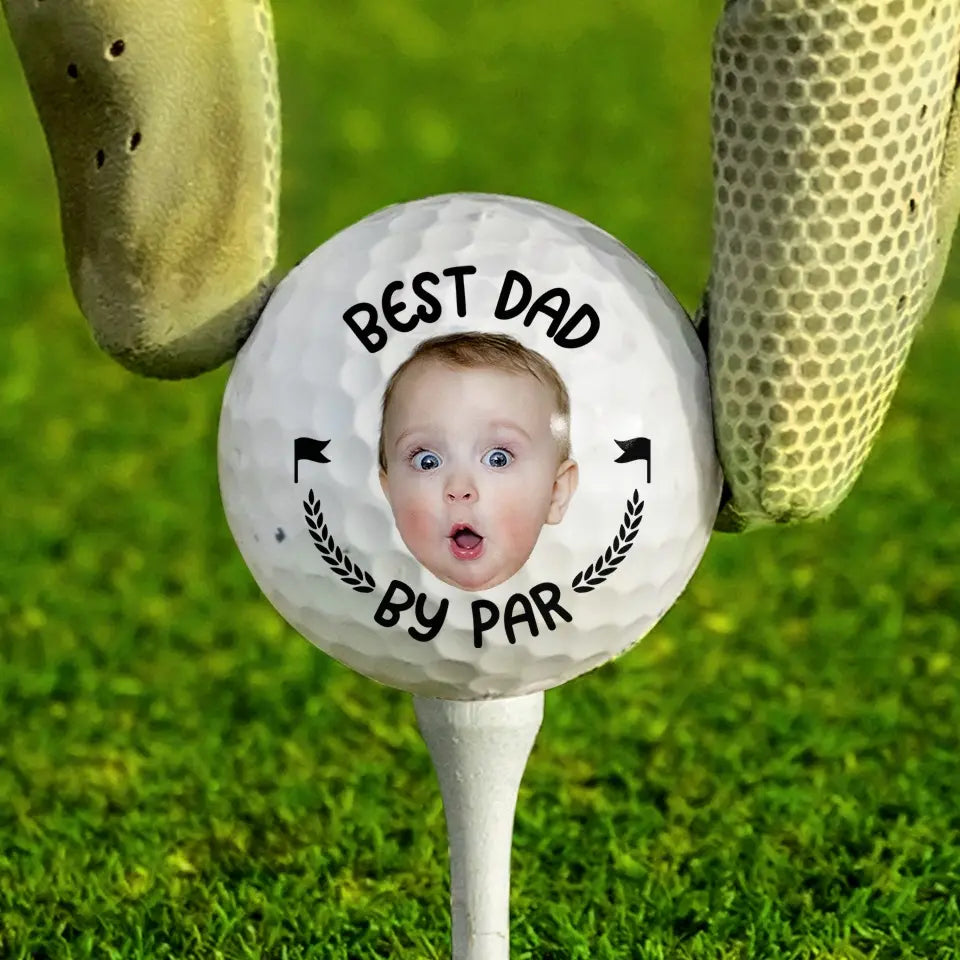 Custom Photo Let's Play Golf - Family Personalized Custom Golf Ball - Gift For Dad, Pet Owners, Pet Lovers