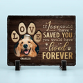 Custom Photo You Have Left Pawprints On Our Hearts - Memorial Personalized Custom Rectangle Shaped Stone With Stand - Sympathy Gift For Pet Owners, Pet Lovers