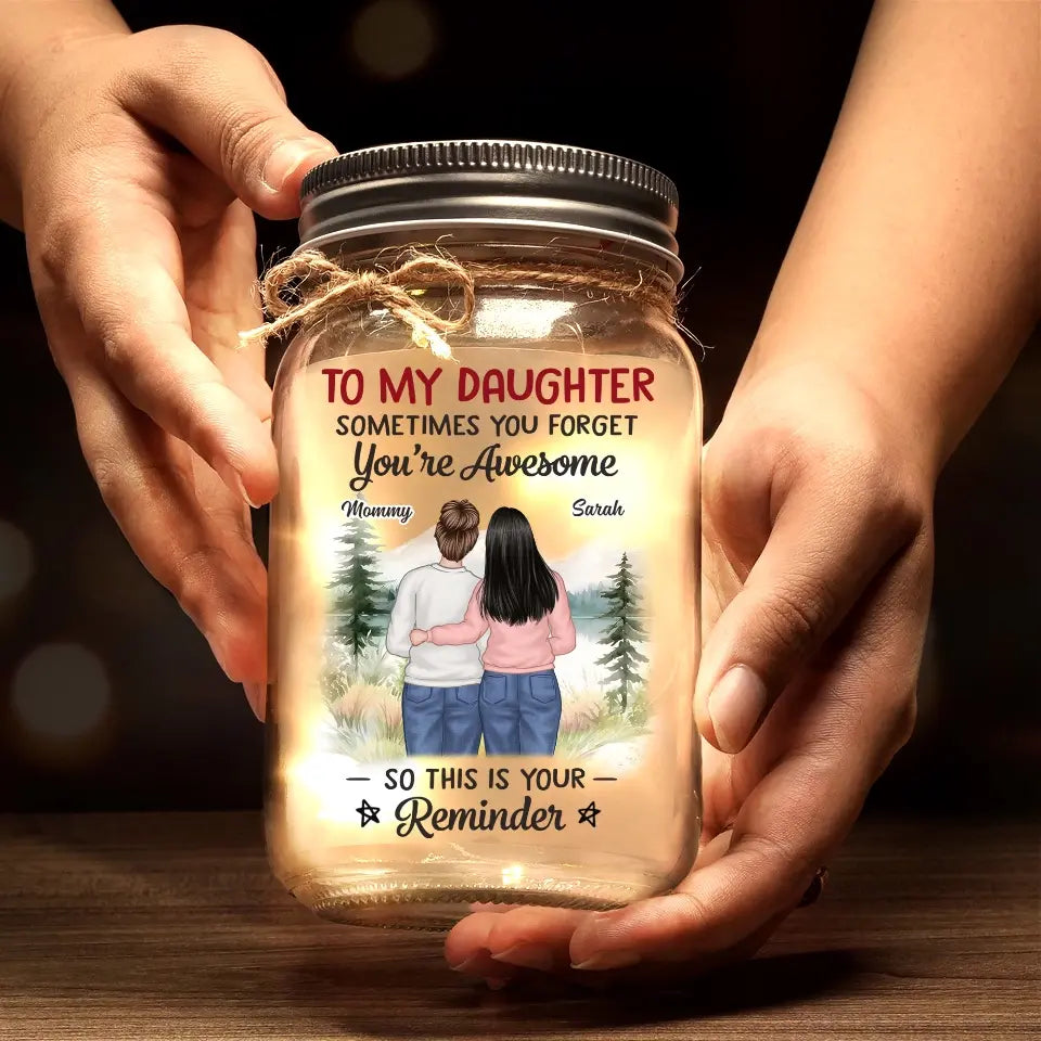 I Hope You Believe In Yourself As Much As I Believe In You - Family Personalized Custom Mason Jar Light - Gift For Mom, Daughter