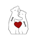 I Love My Family - Family Personalized Custom Bear Shaped Wooden Art Puzzle - Wooden Pet Carvings, Wood Sculpture Table Ornaments, Carved Wood Decor - Gift For Family Members