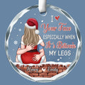 You Make The Season Bright - Couple Personalized Custom Circle Glass Ornament - Gift For Husband Wife, Anniversary