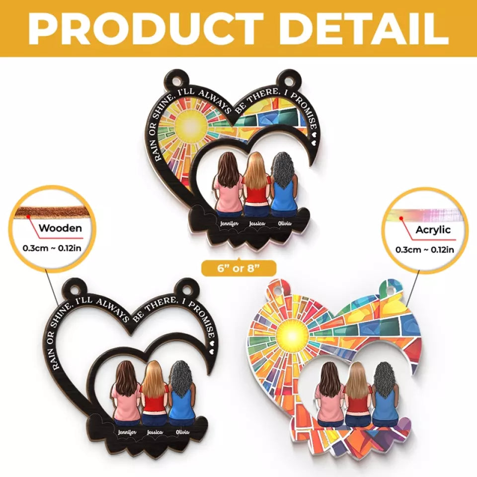Friends Are The Sunshine Of Life - Bestie Personalized Window Hanging Suncatcher - Gift For Best Friends, BFF, Sisters