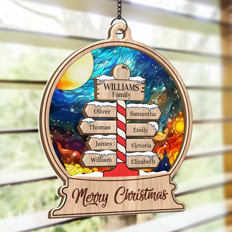 Happiness Is Homemade - Family Personalized Window Hanging Suncatcher - Gift For Family Members