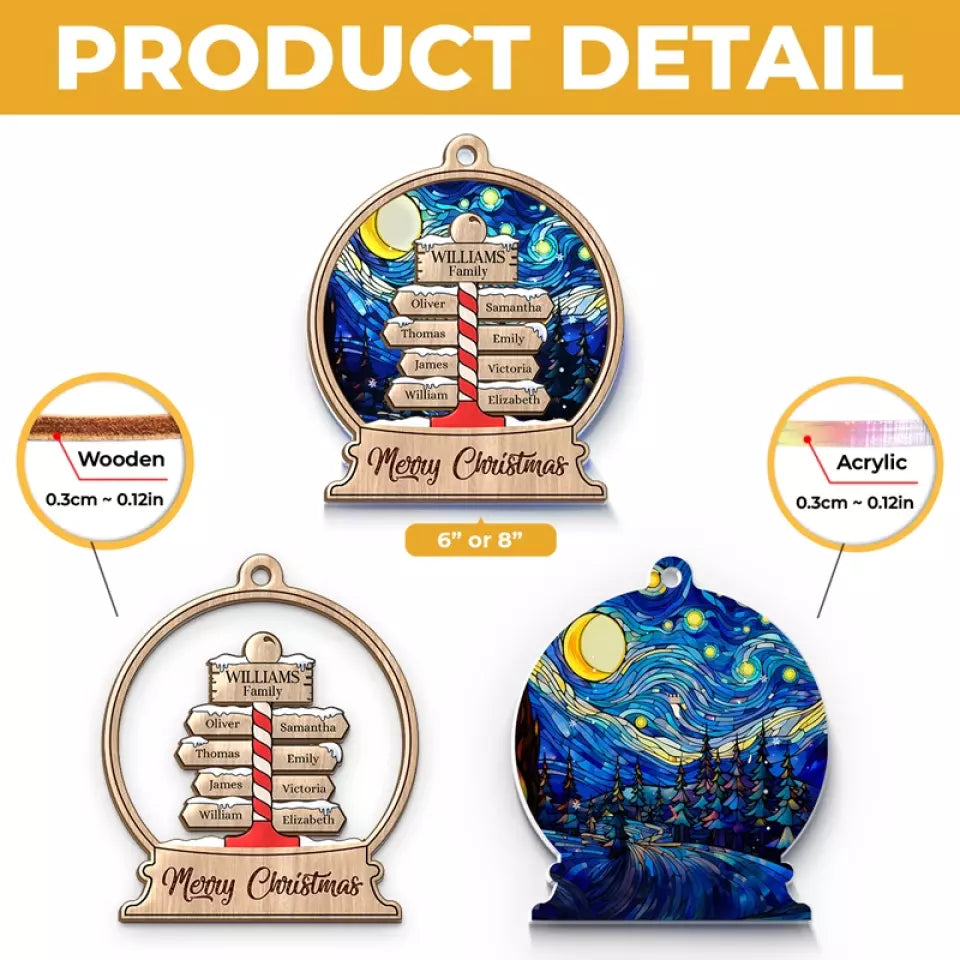 Happiness Is Homemade - Family Personalized Window Hanging Suncatcher - Gift For Family Members