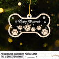 Merry Woofmas - Dog Personalized Custom 3 Layers Shaker Ornament - Christmas Gift For Pet Owners, Pet Lovers