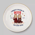Christmas Lights And Best Friend Vibes - Bestie Personalized Custom Jewelry Dish - Christmas Gift For Best Friends, BFF, Sisters