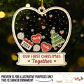 Love Is The Greatest Gift Of All - Couple Personalized Custom 3 Layers Shaker Ornament - Christmas Gift For Husband Wife, Anniversary