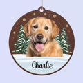 Custom Photo Dogs Leave Their Paw Prints On Our Hearts - Memorial Personalized Custom Leather Ornament - Christmas Gift, Sympathy Gift For Pet Owners, Pet Lovers