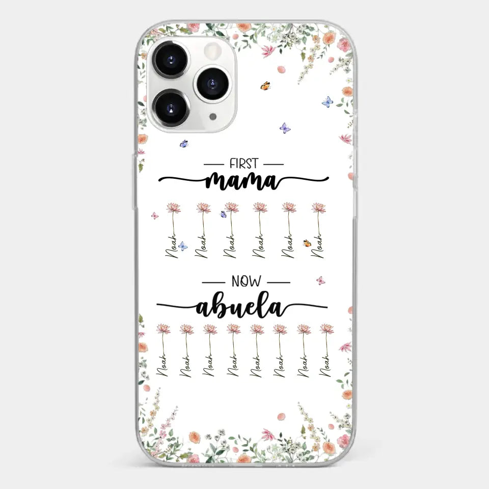 First Mom Now Granny - Family Personalized Custom Clear Phone Case - Gift For Mom, Grandma
