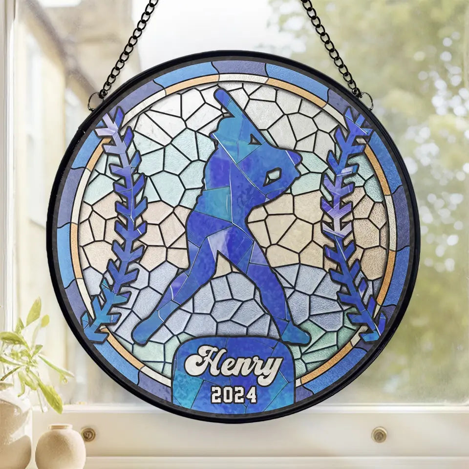 Legends Are Written On The Field Of Play - Personalized Custom Stained Glass Window Hanging Suncatcher - Gift For Sport Lovers, Sport Players