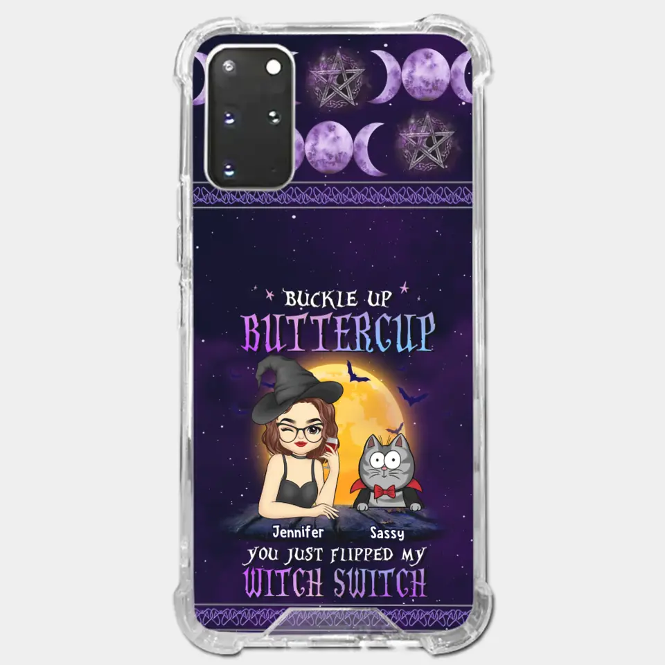 You Just Flipped My Witch Switch - Cat Personalized Custom Clear Phone Case - Halloween Gift For Pet Owners, Pet Lovers