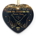 Love Was Made For Me And You - Couple Personalized Custom Ornament - Ceramic Heart Shaped - Christmas Gift For Husband Wife, Anniversary