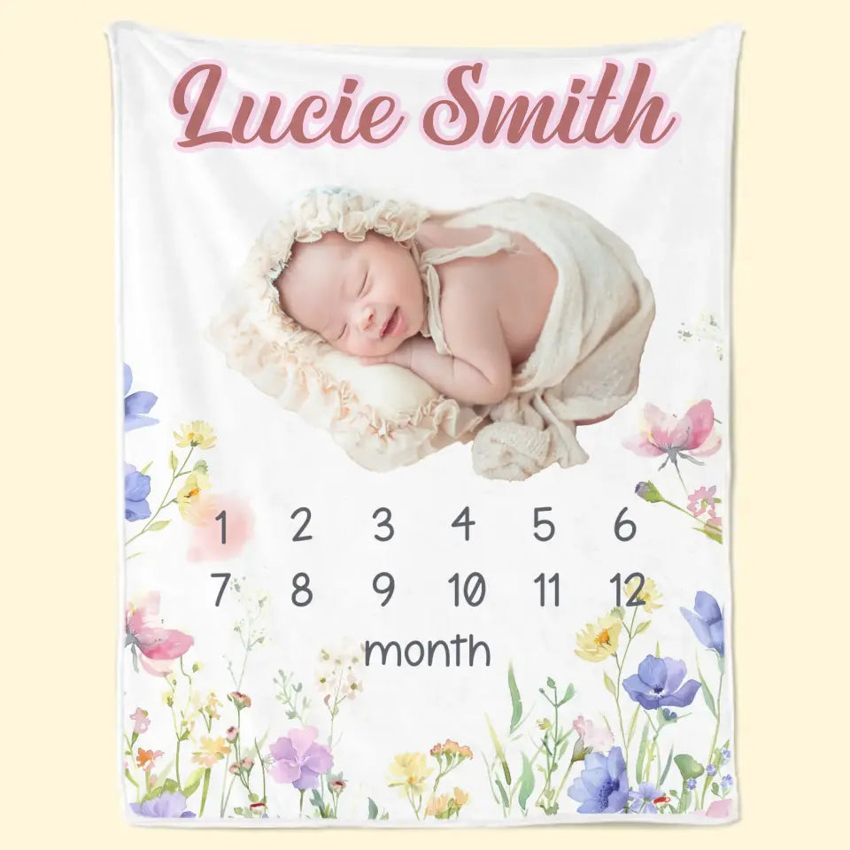 Custom Photo My New World Starts With You - Family Personalized Custom Baby Blanket - Gift For Baby Kids, Newborn Baby
