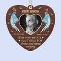 Custom Photo Love Is A Light That Never Dims - Memorial Personalized Custom Leather Ornament - Sympathy Gift, Christmas Gift For Family Members