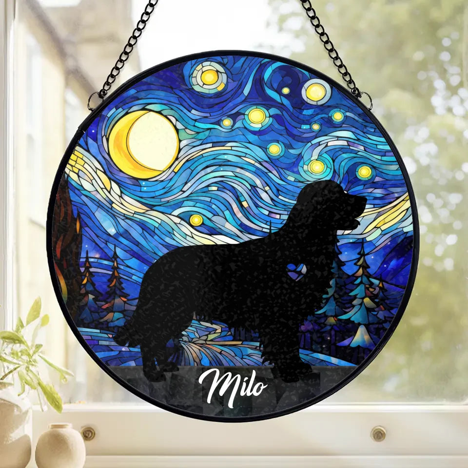 A Faithful Friend Is Never Forgotten - Memorial Personalized Custom Stained Glass Window Hanging Suncatcher - Sympathy Gift For Pet Owners, Pet Lovers