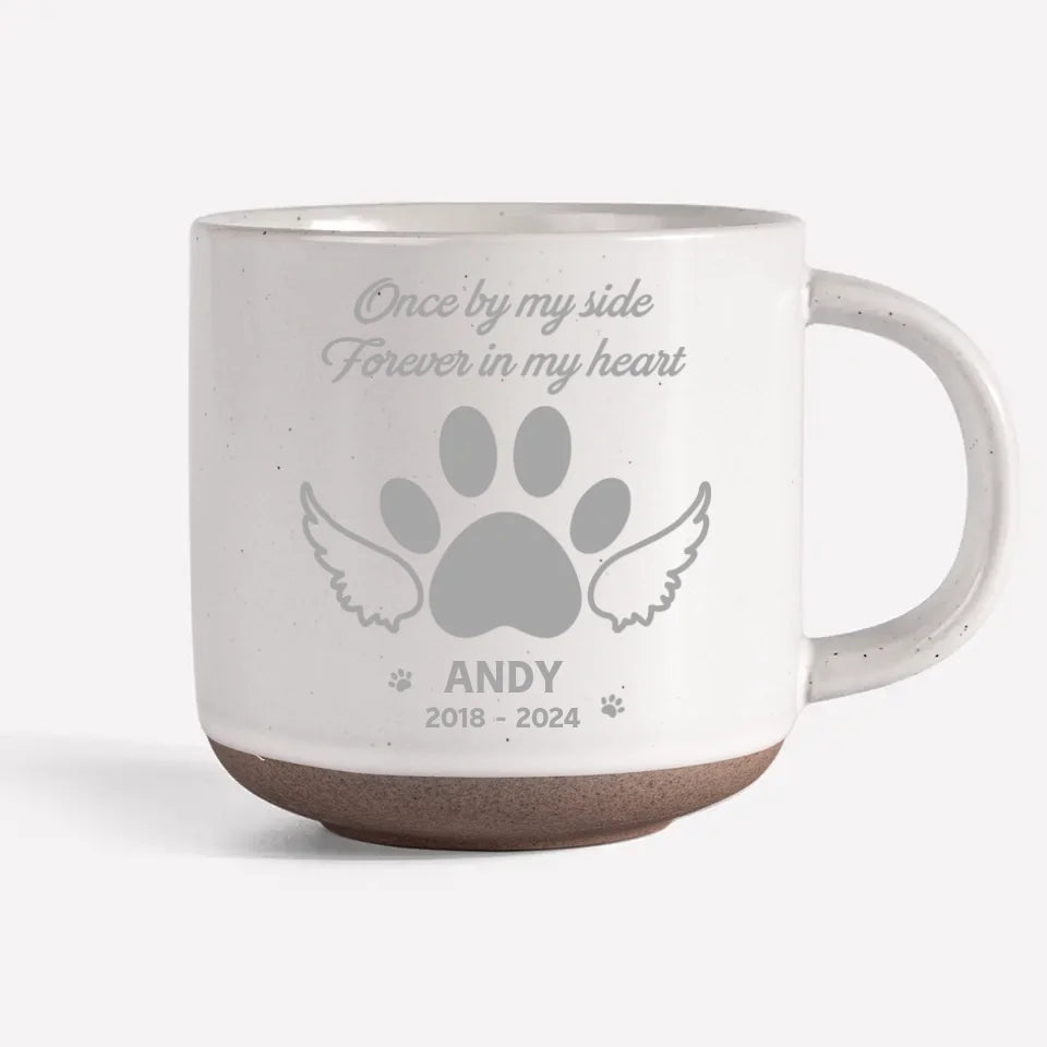Pets And Angels Are Not Very Far Apart - Memorial Personalized Custom Pottery Mug - Sympathy Gift For Pet Owners, Pet Lovers