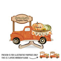 Grandma's Truck, Full Of Pumpkins And Love - Family Personalized Custom 2-Layered Wooden Plaque With Stand - Gift For Mom, Grandma