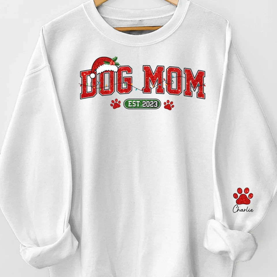 Furry Kisses And Christmas Wishes - Dog & Cat Personalized Custom Unisex Sweatshirt With Design On Sleeve - Christmas Gift For Pet Owners, Pet Lovers